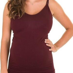 Caramel Cantina Nursing Maternity Spaghetti Strap L XL Tank Top Nylon Spandex